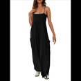 thumbnail image 2 of de Verano para Mujer, de una Pieza, con Tirantes Finos y Pierna , con Bolsillos Negro L, 2 of 8