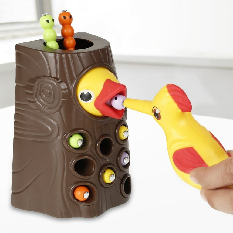 Hungry Woodpecker Toy for 2 Years Old Kids Magnetic Woodpecker Game  Developing Fine Motor Skills Woodpecker Catch Worm Toy Interactive Magnetic  Catch Worm Toy for Preschool Gift 