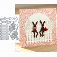 thumbnail image 1 of Troquel metálico de corte con diseño de conejo de Pascua y cerca para scrapbooking, 1 of 8