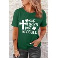 thumbnail image 2 of ABPHQTO Camiseta verde con estampado de Not Lucky Just Blessed St Patrick para mujer, 2 of 5