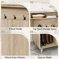 thumbnail image 6 of Oubayajia Hall Tree with Storage Bench, 4-in-1 Entryway Hall Tree for Hallway, Living Room, Natural, 6 of 8