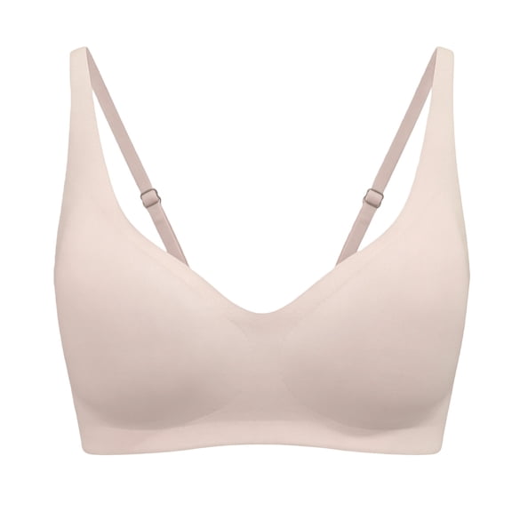 Yotami Wireless Bras for Women Lounge Underwear for Daily Push Up Solid Color Support Bra, 34A, Beige