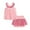Backless Pink, variant on Floral Tank Top and Shorts Set, Little Girls Casual White Outfit, Size 6