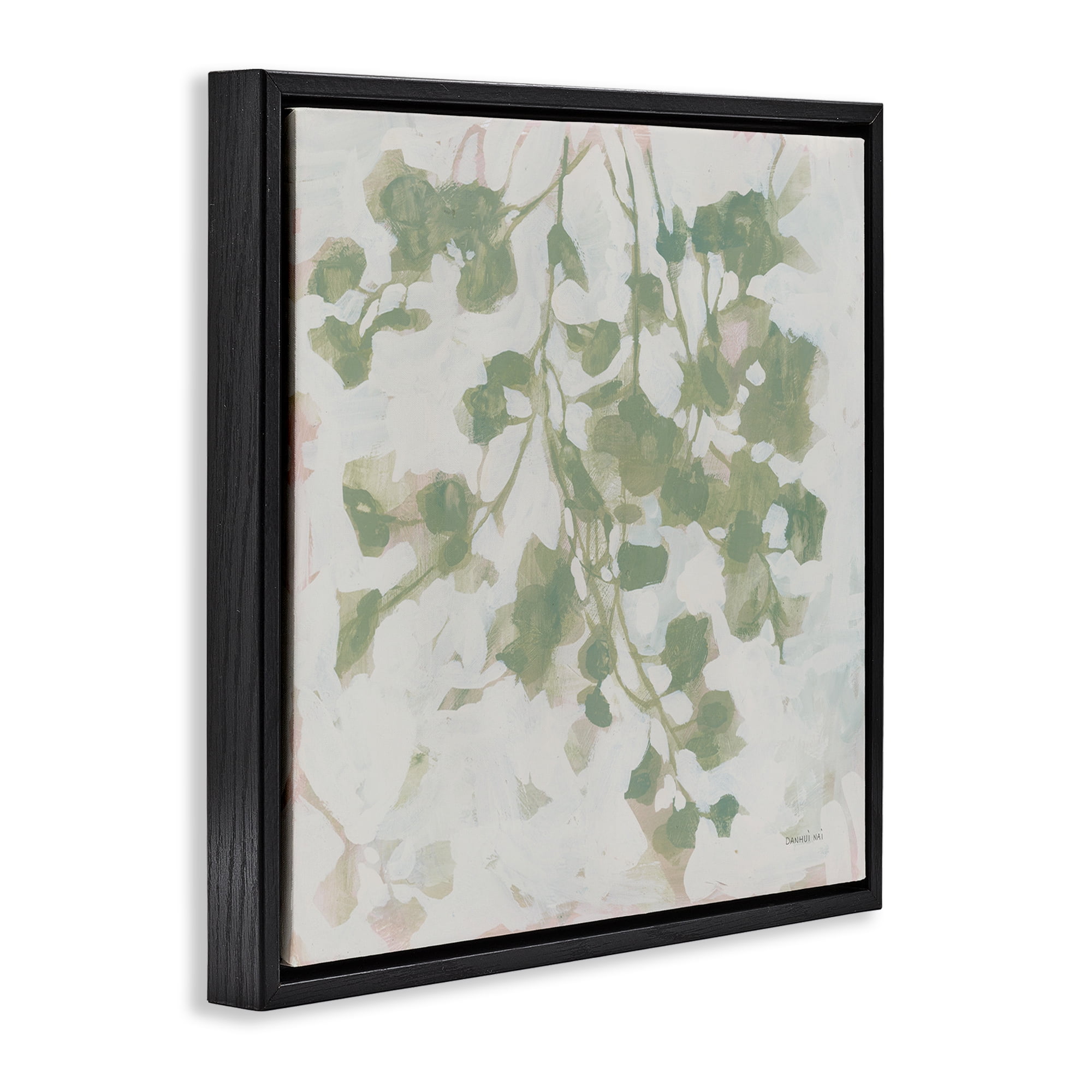 Stupell Industries Dancing Leaf Shadows Botanical & Floral Painting Black Floater Framed Art Print Wall Art, 25 x 25