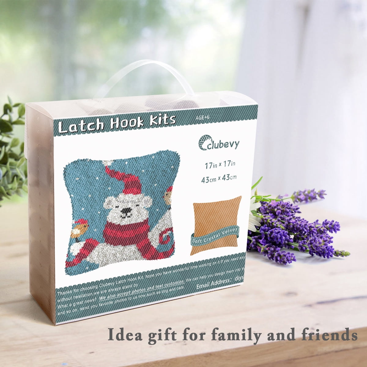 Latch Hook Pillow Kits for Adults pillow,latch hook pillow kits,Bear And Panda Embroidery Creative Craft Home Decor Ideal for Learning Pillow Making 43×43cm/17*17in