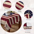 thumbnail image 5 of Vintage American Flag Table Cloth Waterproof Tablecloths, Retro Rustic USA Flag Tablecloth Dining Table Cover for Kitchen Party Tabletop Outdoor, Rectangle Tablecloth 60x102 Inch, 5 of 9