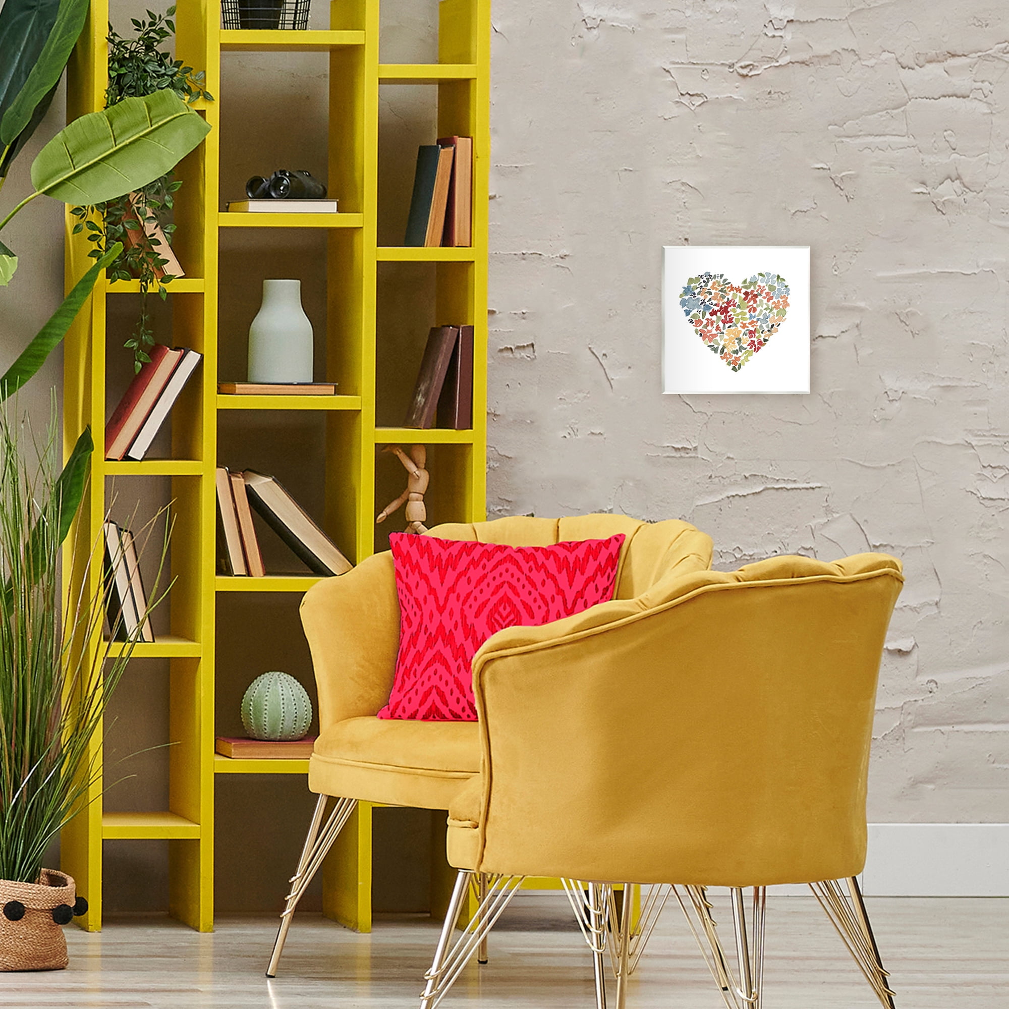 Stupell Industries Blooming Earth Tone Heart Wall Plaque Art, design by Lanie Loreth