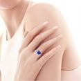thumbnail image 3 of NUNCAD Heart Promise Ring Created Blue Sapphire 925 Sterling Silver for Women, 3 of 5