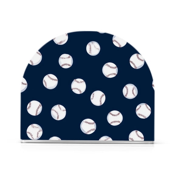 Yayeee Napkin Holder for Table Kitchen Paper Tissue Organization, Navy Blue Baseball Pattern