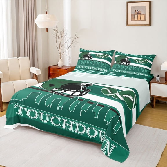 Erosebridal Ball Gaming Rugby Sheet Set Twin,Football City New York Bedding Sets Twin Size,Gamer Room Decorative,Breathable,3pcs