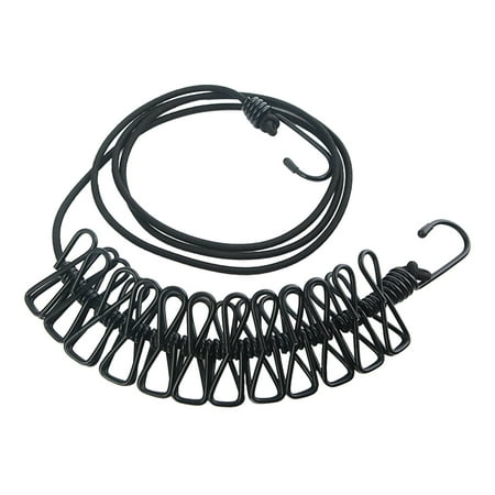 

Home Furnishings Clearance Outdoor Camping Travel Home Retractable Clothesline With Clips Clothesline Portable Windproof Non-Slip Drying Rope 12 Clips Black