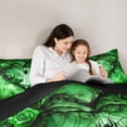 thumbnail image 5 of Feelyou Green Thorny Rose Full Size Comforter Sets for Couple, Gothic Spider Web Bedding Comforter Set, Romantic Love Heart Reversible Bedding Sets, Ultra Soft Bedroom Decor, 3 Pieces, 5 of 8