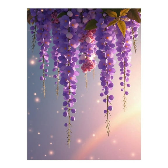 Diamond Art Kit for Adults, Wisteria Purple Print No.4 Diamond Painting for Adults Beginners, 5D DIY Diamond Art Painting Kits, Colorful Diamond Painting Craft for Home Decor 12x16