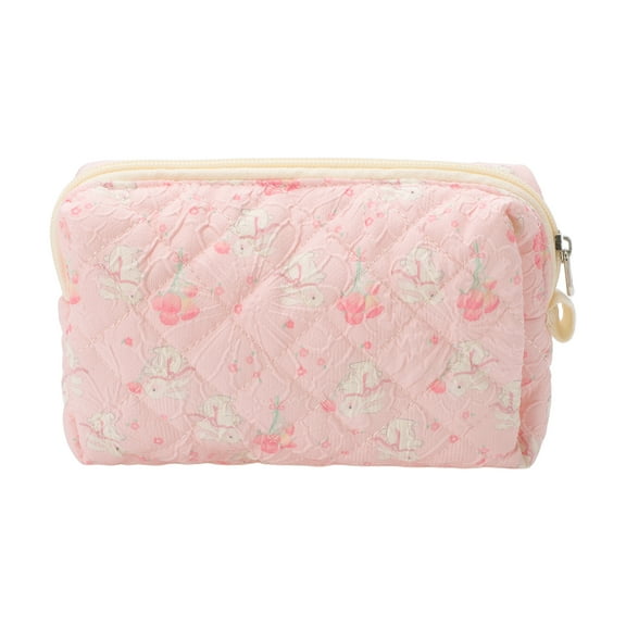 Unique Bargains 1 Pc Bouquet Rabbit Makeup Bag for Travel Pink Polyester