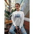 thumbnail image 2 of Retro Blue Camera Design  Sweatshirt Women -Image by Shutterstock, Female x-Large, 2 of 4