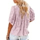 thumbnail image 4 of Sunloudy Blusa informal para mujer, cuello en V, manga acampanada, textura de flores, botones, camisa suelta con volantes para damas Sunloudy  S M L XL XXL, 4 of 6