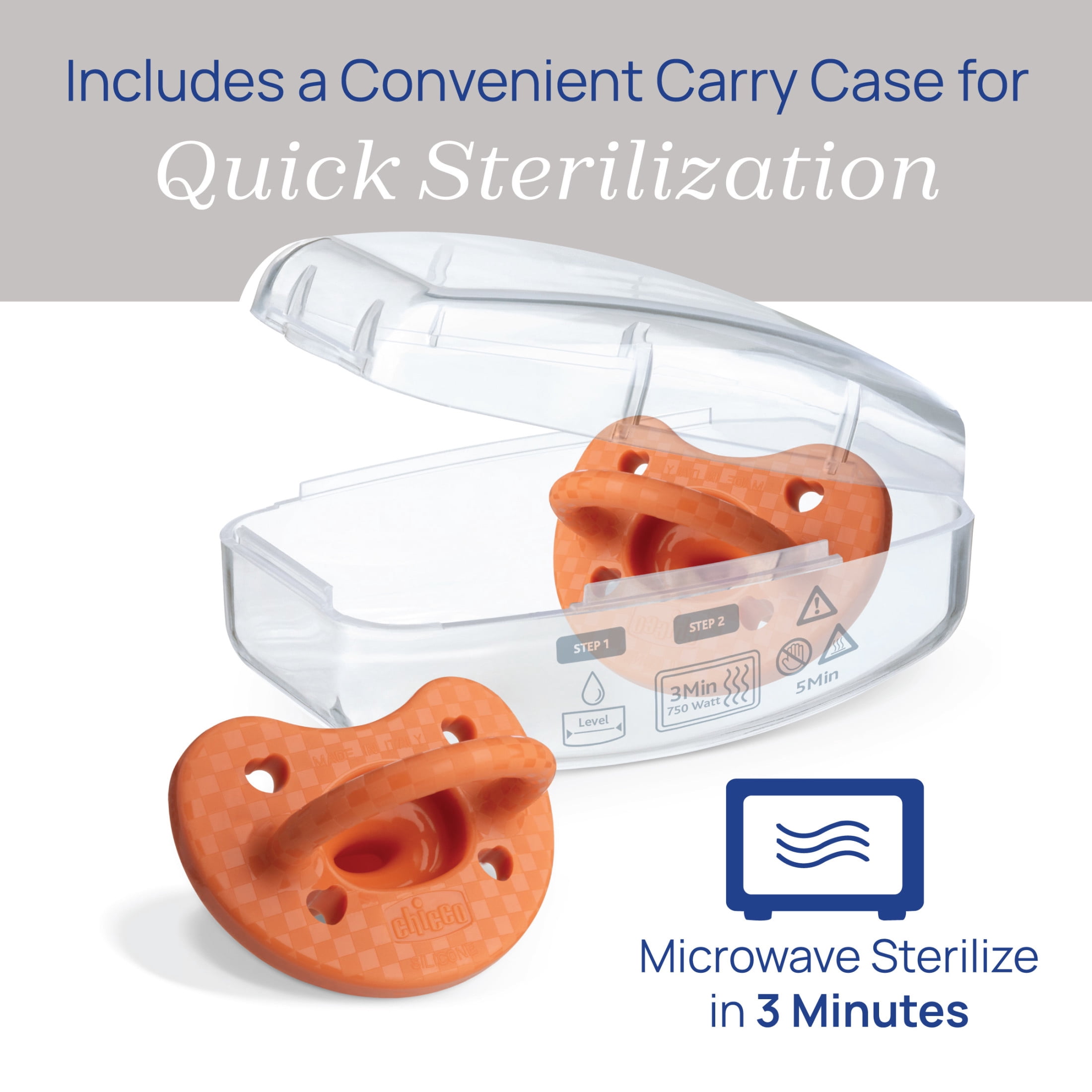 Chicco PhysioForma® Luxe One-Piece Silicone Pacifier, 16-24 Months, 2pk - Terracotta
