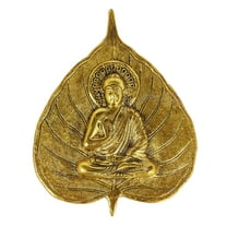 IBA Indianbeautifulart Golden Wall Hanging Buddha Idol On Golden Leaf Home Décor Housewarming Antique Finish Gift