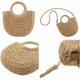 thumbnail image 3 of Bolso de paja para mujer, Mini bolso de mano de mimbre para playa de verano, bolso cruzado con asa superior, bolso hecho a mano, bolso de mano JM, 3 of 5