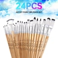 thumbnail image 2 of Ensemble de 24 Pinceaux Kit Artiste Professionnel Pinceaux Ronds avec Poils en Nylon pour Acrylique, 2 of 8