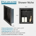 thumbnail image 2 of Palisade 17.5 in. x 15.5 in. Vinyl Waterproof Shower Niche Insert in Carrara Marble/Urban Glacier, 2 of 9