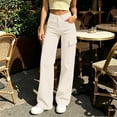 thumbnail image 3 of ABSUYY Womens High Waisted Wide Leg Cargo Pants - Beige Lightweight Baggy Utility Y2K Casual Trousers for Women,Size 2XL, 3 of 6