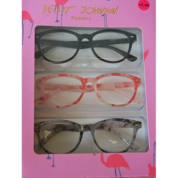 Betsey Johnson Reading Glasses 3 Pack Readers +2.50