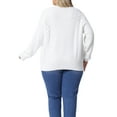 thumbnail image 3 of Agnes Orinda Women's Sweater Cardigans Plus Size Long Sleeve Crew Neck Classic Knit Cardigan Sweaters with Pockets 2X White, 3 of 6