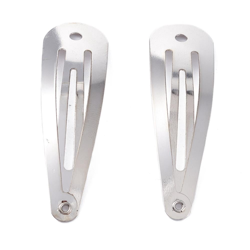 1000pcs Iron Snap Hair Clip Findings 49mm