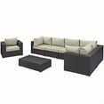 thumbnail image 3 of Modway Convene 7 Piece Outdoor Patio Sectional Set in Espresso Beige, 3 of 9