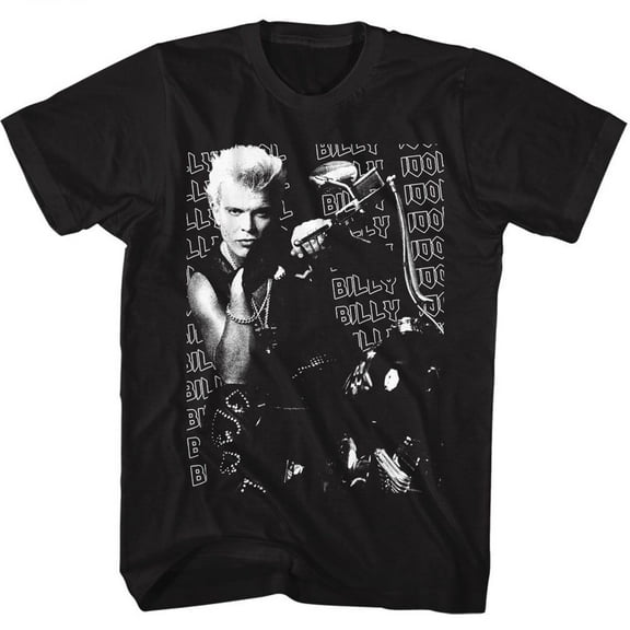 Billy Idol Motorcycle Photo Black T-Shirt