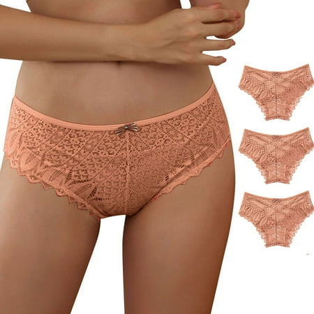 EHQJNJ Womens Underwear Boyshorts Plus Size Womens Panties Plus Size Nylon Panties for Women Crochet Lace Lace up Panty Hollow Out Underwear