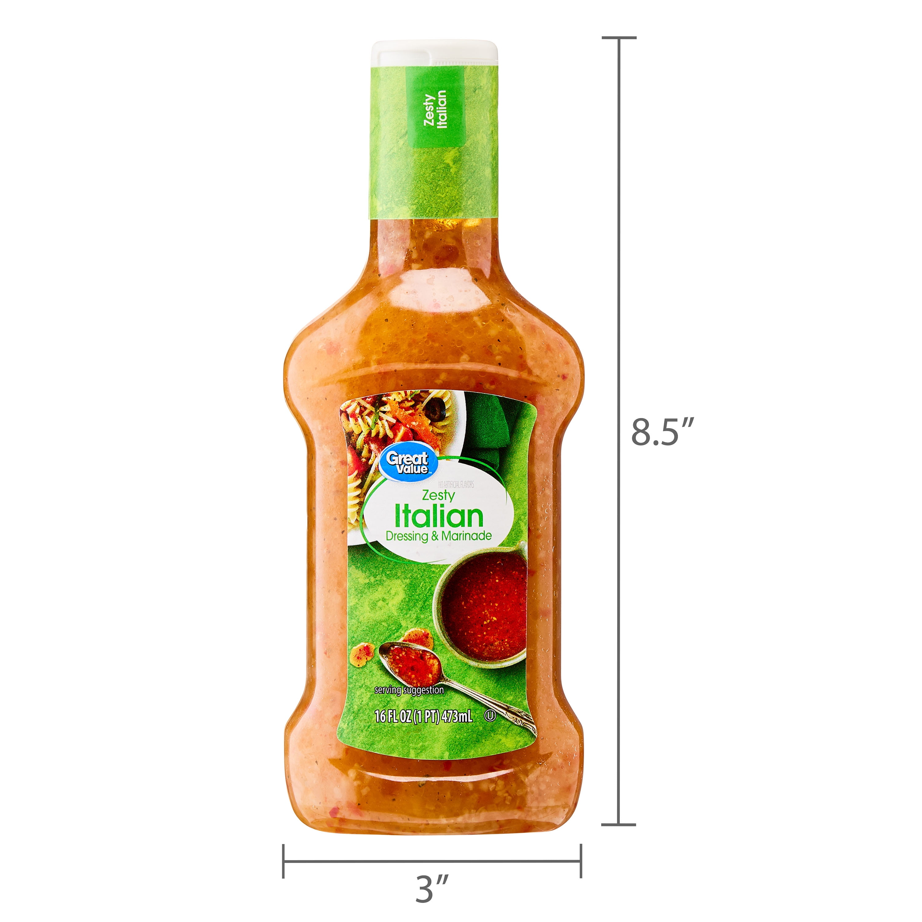 Great Value Zesty Italian Dressing Marinade 16 fl oz for salads