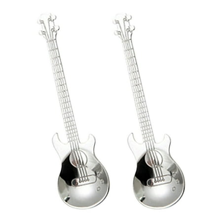 

Small Spoons Stainless Steel Spoon Guitar Spoon Coffee Stirring Spoon Ice Bar Spoon Music Bar Spoon Mug Spoon