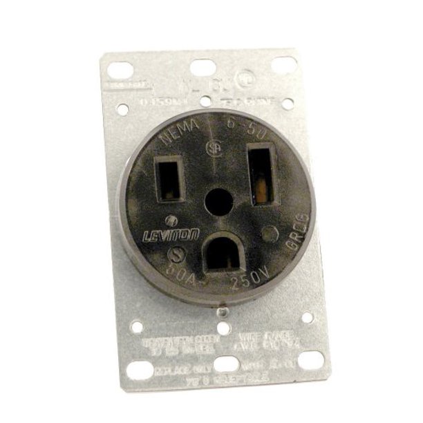 Leviton 5374 50 Amp, 250 Volt, Flush Mounting Receptacle, Straight
