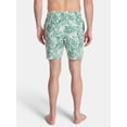 thumbnail image 3 of Laguna Men's Printed Seersucker Volley Swim Trunks with Brief Liner, 7" Inseam, Sizes M-2XL, 3 of 5
