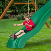 Gorilla Playsets Mountaineer Treehouse Wooden Swing Set with Tube Slide, Rope Ladder, and Sandbox