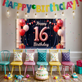 thumbnail image 4 of Red Balloon Banner Decorative Design Celebration Banner for Sweet Sixteen Indoor Decoration Party Background, 4 of 9