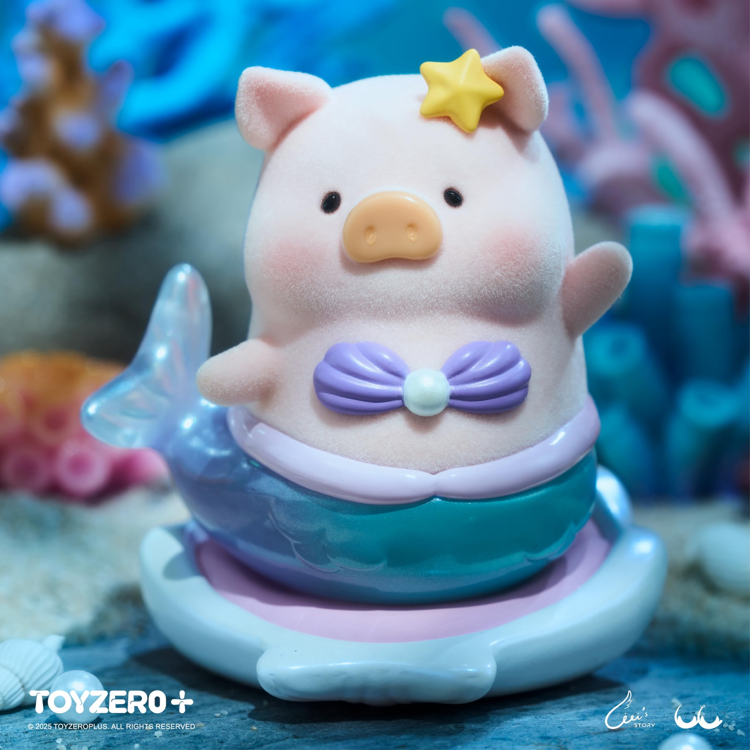TOYZERO + Lulu The Piggy Blind Box Figures - Ocean Series Blind Boxes Mystery Box Cute Animal Figures Collectible Toys Home Desk Decorations Holiday Birthday Gifts, Whole Set