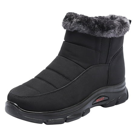 

Pianpianzi Winter Boots for Women 9w Wide Comfortable Booties Women Rain And Warm Boots for Women Ladies Flat Side Velvet Bottomed Color Fuzzy Boots Plus Snow Warm Zipper Women s Boots