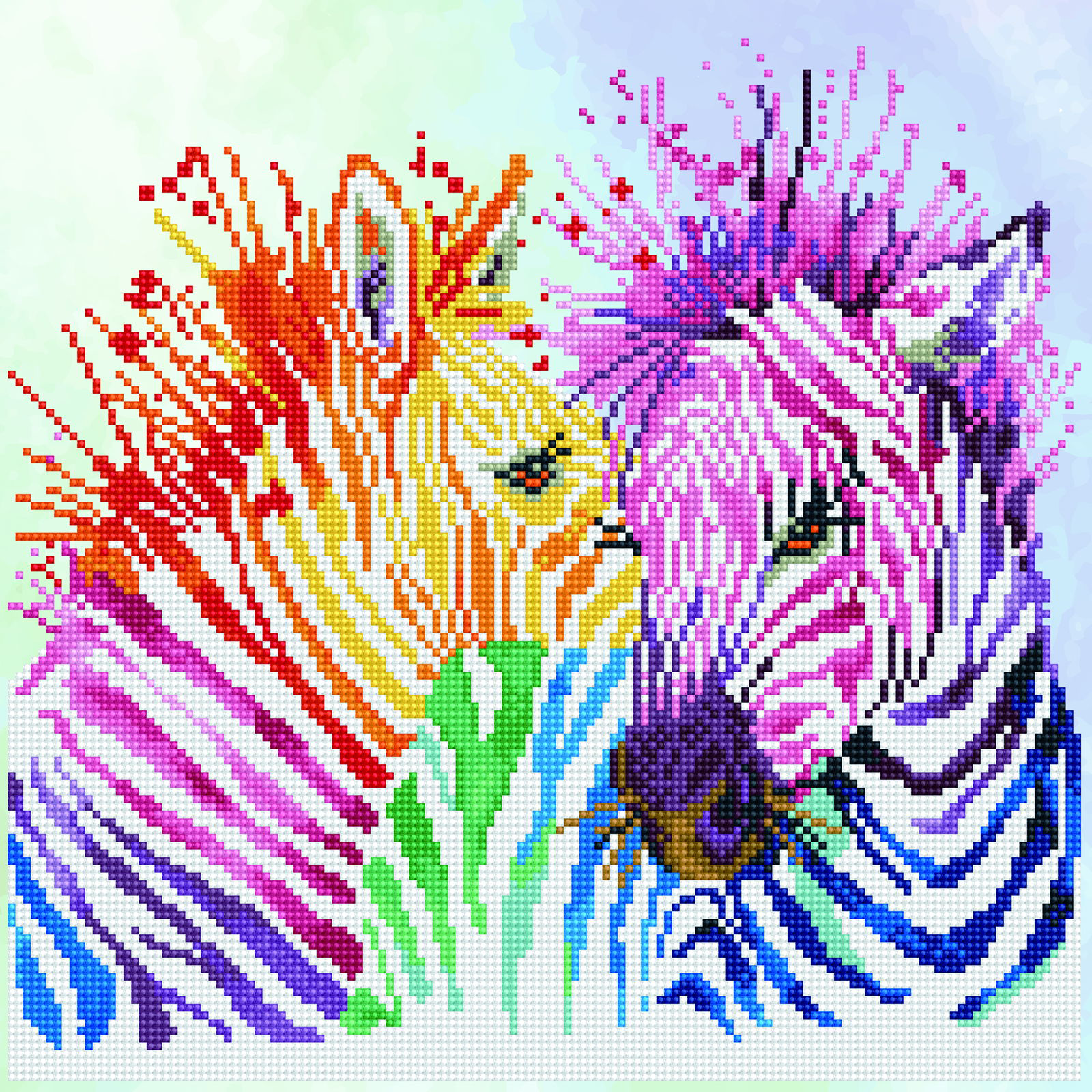 Diamond Dotz Rainbow Zebras Diamond Painting Kits for Adults - Diamond Art Kits a Relaxing Creative Craft Kit with Dotz Gems 15.7x15.7
