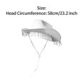 thumbnail image 5 of Doomiva Women's White Cowboy Hat Shiny Rhinestone Fringe Western Bridal Cowgirl Hat Fancy White One Size, 5 of 5