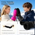 thumbnail image 3 of ThxToms Kids Ski Mittens for Boys and Girls, Water Resistant Windproof Warm Fleece Lined Winter Snow Gloves, Black, 3 of 10