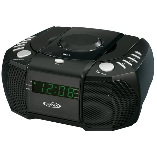 JENSEN JCR310 Dual Alarm Clock AM/FM Stereo Radio with TopLoading CD