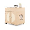 thumbnail image 7 of Demi Bonn 26" Hidden Cat Litter Boxes Enclosure, Cat House Furniture with Sisal Scratching Doors, Suitable for Bedroom, Living Room, Beige, 7 of 7