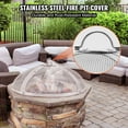 thumbnail image 4 of Reinforced Steel Fire Pit Spark Screen Cover, 27" Round - Easy-Open Ring Handle Mesh Lid for Outdoor Fire Pits in Patio/Backyard, 4 of 7