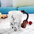 thumbnail image 5 of 250ml Creative Music Ceramic Mug Guitar Violin Style Cute Coffee Tea Milk Stave Mug And Cup with Handle Cocktail Tool (Blue Bass,250ml), 5 of 7
