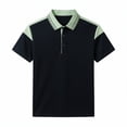 thumbnail image 5 of TKKCS Mens Color Block Performance Polo Shirts- Stretch Summer Business Casual Breathable Regular Fit Short Sleeve Polo Black Size XL, 5 of 5