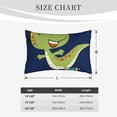 thumbnail image 4 of Sikiie Dino Playing Roller Skate Print Plush Pillow Cover, Wrinkle-proof and Stain-resistant Pillow Protector without Pillow Core, Home Decoration-14"x20", 4 of 6