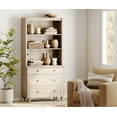 thumbnail image 2 of WAMPAT Farmhouse 72" Tall Bookcase, Large Wooden Display Book Case Shelf with 3-Tier Open Book Shelves and 3 Drawers, 3 Tier Bookshelf for Living Room, Library, Study Room, Bedroom, Office, Beige, 2 of 8